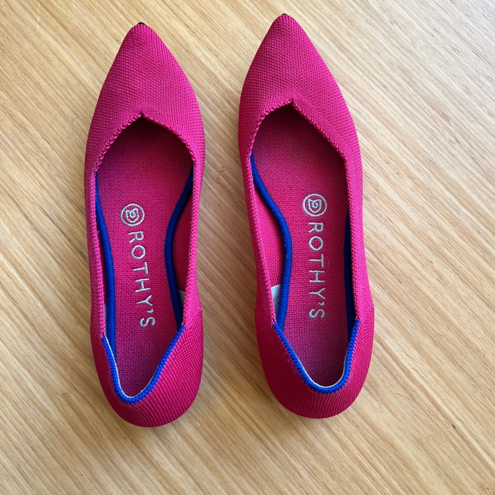 ROTHY’S The Point Shoes Retired Color Berry Pink Size 6.5W